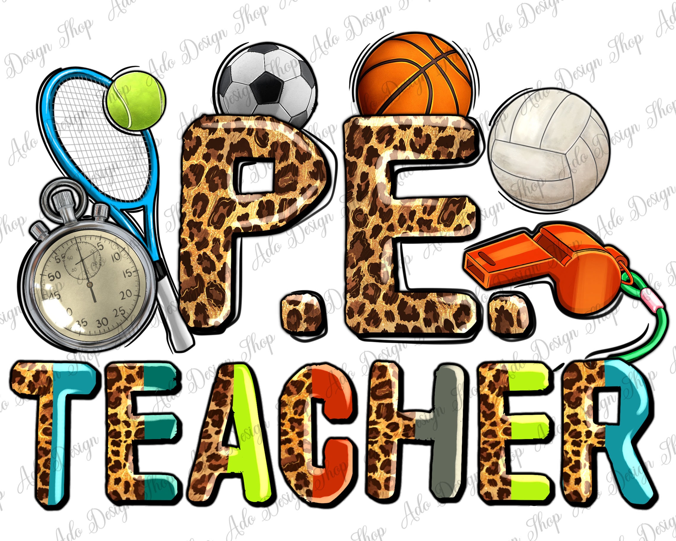 PE Physical Education Teacher Png Sublimation Design Download Etsy Canada