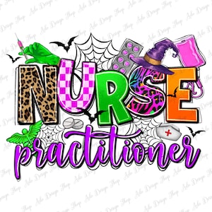 Nurse Practitioner png sublimation design download, Happy Halloween png, spooky vibes png, western Nurse png, sublimate designs download