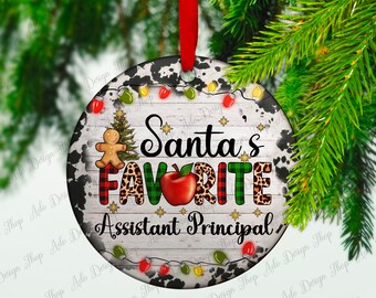 Santa's favorite Assistant Principal Ornament png sublimation design download, Christmas png, Principal ornament png, sublimate download