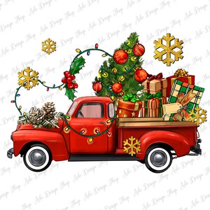 Christmas truck png sublimation design download, Merry Christmas png, Happy New Year png, Christmas tree png, sublimate designs download