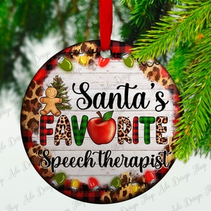 Christmas Cookie And Light Santas Favorite Speech Therapist Ornament Png Sublimation Design,Merry Christmas Clipart, Digital Download