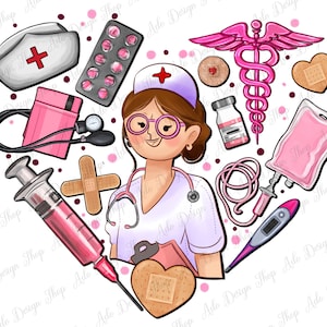 Nurse And Nurse Element Heart Png Sublimation Design, Nurse Life Png, Nurse Clipart, Nurse Heart Png, Nurse Elements Png, Nurse Png Download