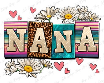 Daisy nana png descarga de diseño de sublimación, nana love png, western nana png, daisy png, floral png design, sublimate designs download