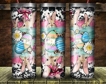 Easter Bunny and Eggs Tumbler Png Sublimation Design, 20oz Skinny ...