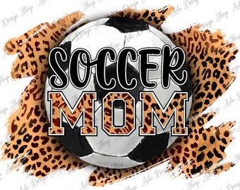 Western Soccer Mom Png Design,Leopard Background,Leopard Soccer Design,Soccer Sublimate,Png Sublimation Designs,Instant Download