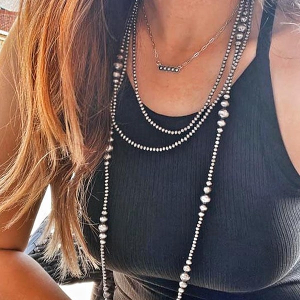 Collar de perlas estilo Navajo Joyería occidental/Joyería del suroeste