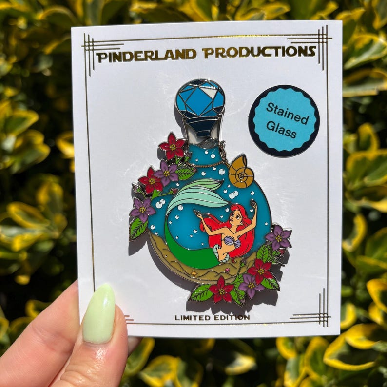 Little Mermaid in a Bottle – Stained Glass Enamel Pin - Etsy