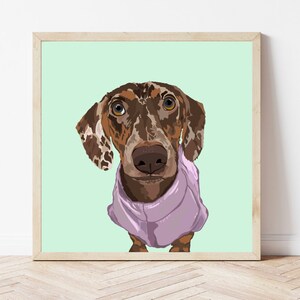 Personalised Pet Portrait, Pet Cartoon Illustration, Pet Portrait, Pet Loss, Dachshund Lover, Pet Portrait, Sausage Dog Portrait, Gift