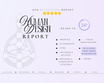 Gepersonaliseerd Human Design-rapport, bodygraph-lezing (pdf-download, meer dan 100 pagina's)