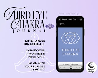 Dagboek chakra's derde oog | Werkboek intuïtie, spirituele zelfontdekking (digitale download)