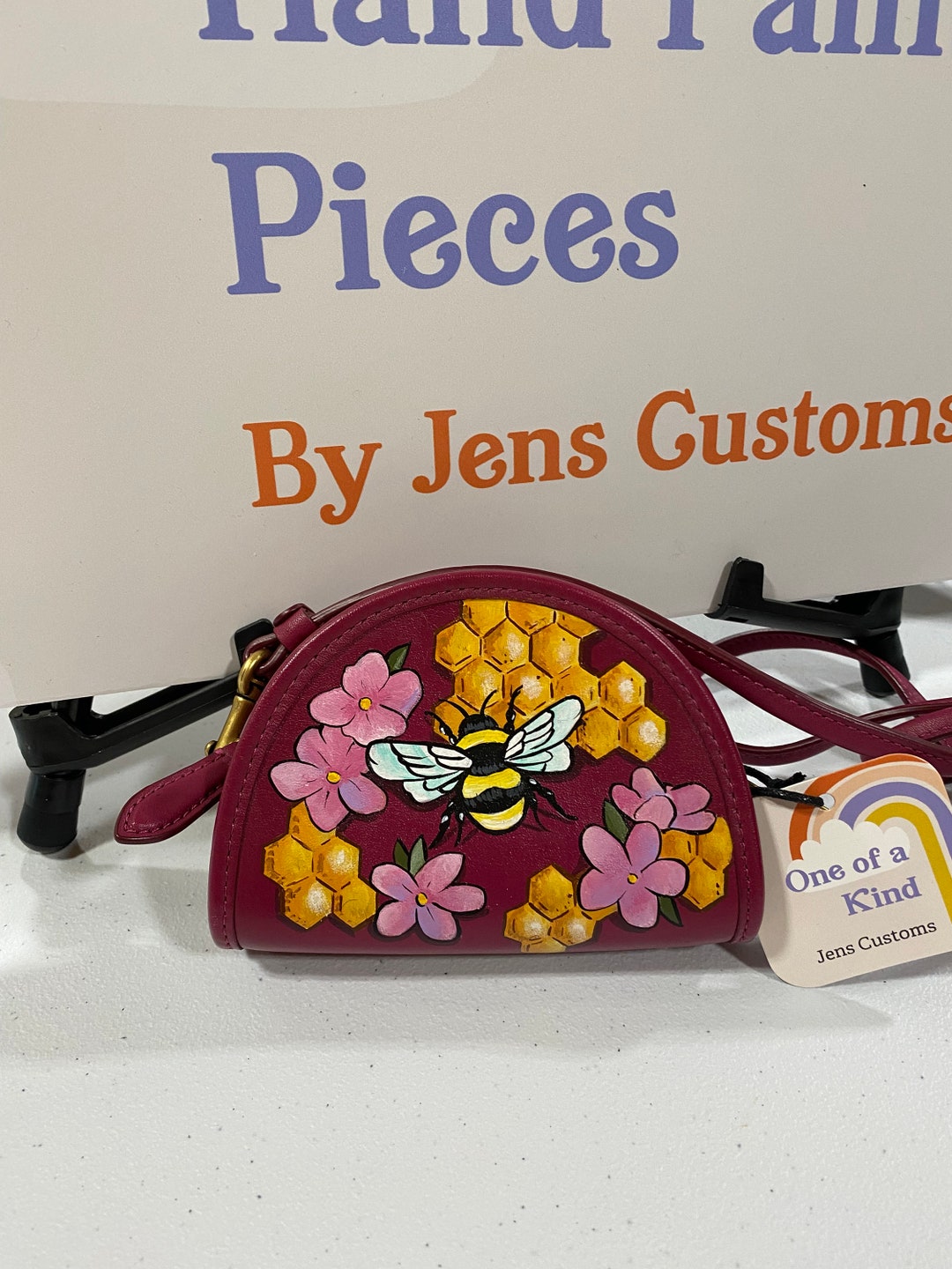 Bee Flower Painted Coach Bag Pouch Etsy Canada