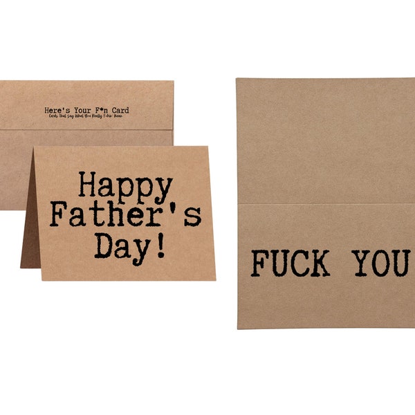 Happy Father's Day Fck You || Inappropriate Greeting Card || Profanity Father's Day Card || Sending Services || Glitter Bomb Option