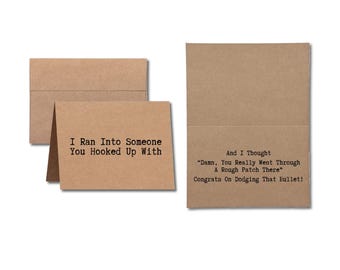 Funny Divorce Card | Congrats on Dodging That Bullet | Adult Humor Greeting | Sarcastic & Rude Card | Send Anonymously or Add Glitter Bomb