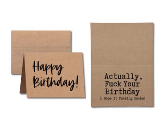 Dark Humor Birthday Card | Fuck Your Birthday I Hope It Sucks | Sarcastic Adult Humor | Glitter Bomb Greeting Option | Send Anonymously