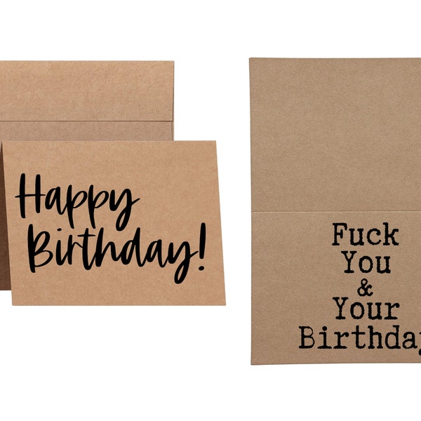 Fuck You & Your Birthday || Inappropriate  Greeting Card and Envelope || Profanity Birthday Card || Sending Services || Adult Birthday Card