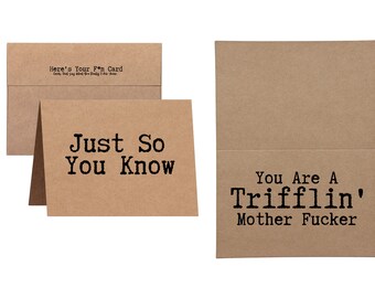 You Are a Trifflin' Mother Fcker || Inappropriate Greeting Card with Envelope || Unapologetic Profanity Card || Sending Services Available