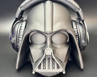 Darth Vader Star Wars Headphone Stand , Headphone Holder , Room Decor , Gaming , Office, Desktop , Paintable Bust , 3D Printed