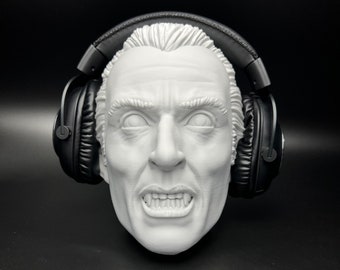 3D Printed Dracula Headphone Stand, Vampire Bust, Room Decor