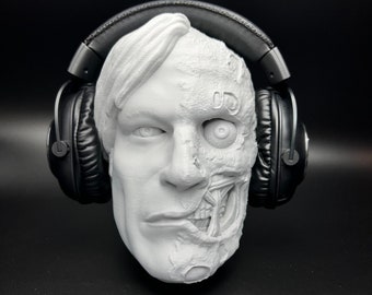 3D Printed Character Headphone Stand, Paintable Bust, 8.5" Tall