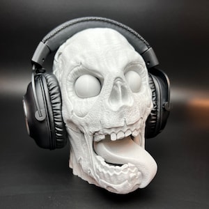 Creepy Goul Zombie Headphone Stand , Headphone Holder , Room Decor , Gaming , Office, Desktop , Paintable Bust , 3D Printed