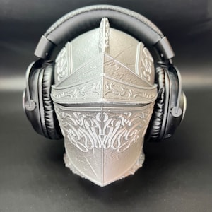 Drakeblood Knight Headphone Stand, Dark Souls Decor, 3D Printed Bust image 3