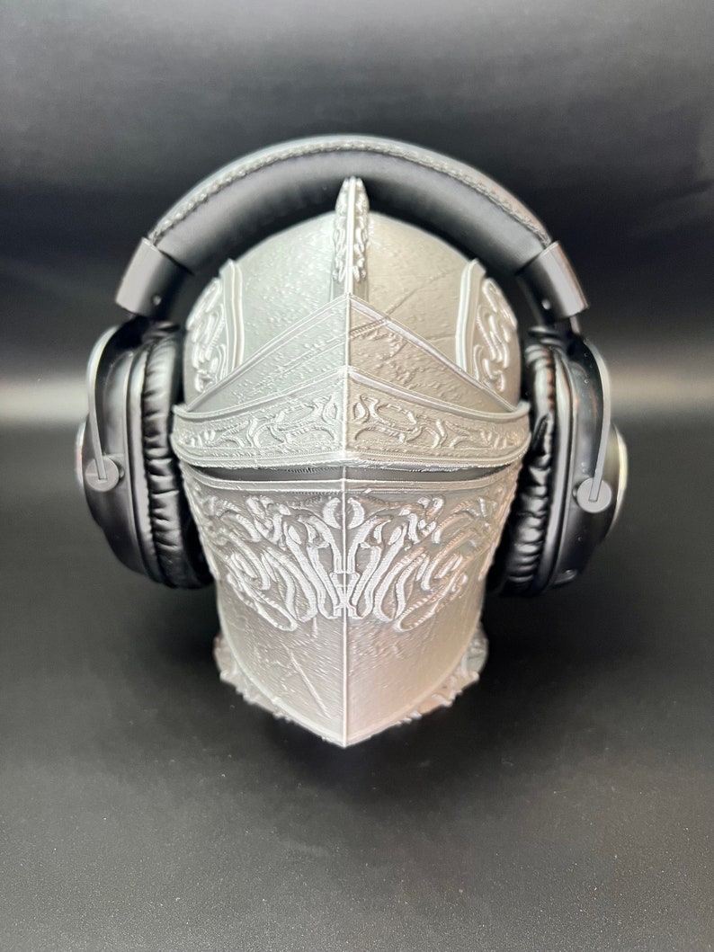 Drakeblood Knight Headphone Stand, Dark Souls Decor, 3D Printed Bust image 3