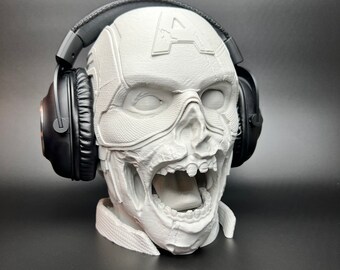 3D Printed Zombie Captain America Headphone Stand, Room Decor