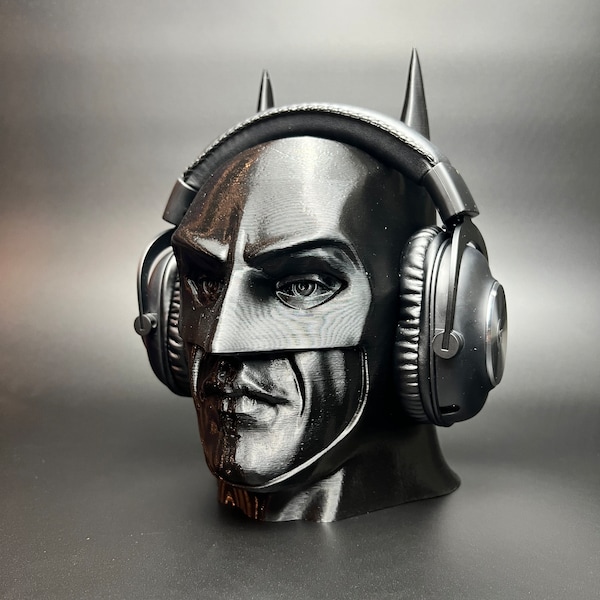 Character Bust Headphone Stand , Headphone Holder , Room Decor , Gaming , Office, Desktop , Paintable Bust