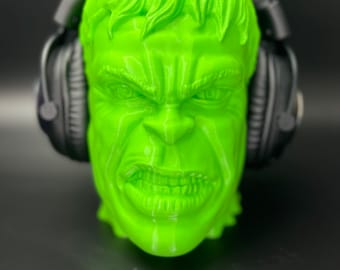 Hulk Headphone Stand, Avengers Decor, 3D Printed Bust