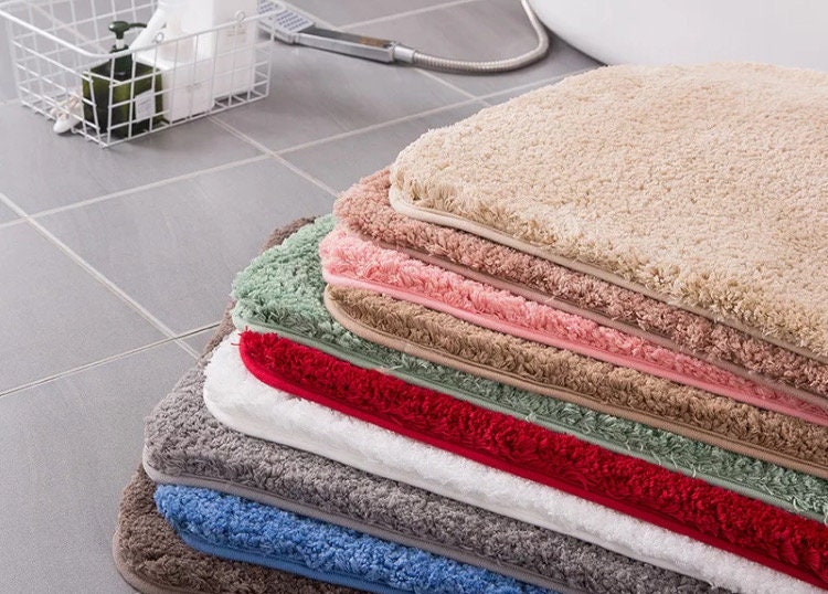 Pjtewawe carpet soft comfortable bathroom rug bath mat modern anti slip  microfiber fluffy waterproof bath mat