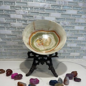 Green Onyx Bowl 6 inch Gorgeous