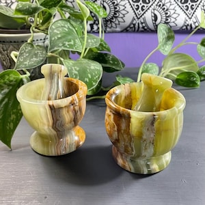 Onyx Mortar and Pestle  4 inch
