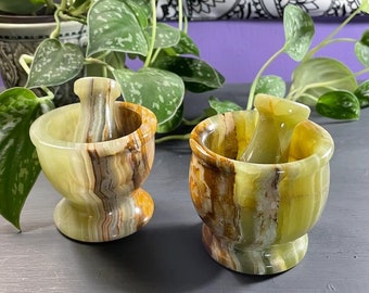 Onyx Mortar and Pestle  4 inch