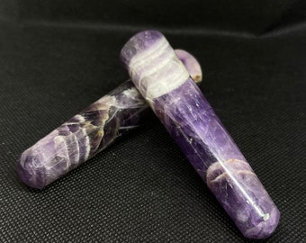 Large Purple Amethyst Wand Amethyst Massage Wand Smooth Polished Quartz Crystal Wand Meditation Crystal Healing   4 inch