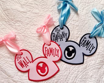 Etiqueta personalizada para cochecito / Etiqueta con nombre familiar para cochecito / Etiqueta personalizada para viaje a Disney / Etiqueta de viaje con monograma / Etiqueta para bolso de pañales / Idea de regalo para bebé