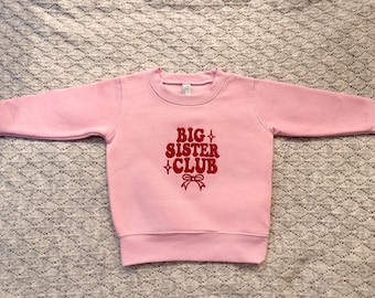 Sudadera bordada del Club de Hermanas Mayores para niños pequeños / Anuncio de embarazo