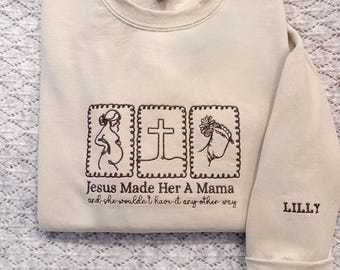 Sudadera cristiana bordada para mamá / Regalo personalizado para el Día de la Madre