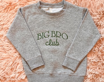 Sudadera bordada del Club de Hermanos Mayores para niños pequeños / Anuncio de embarazo