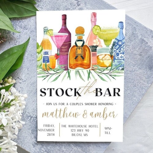 Stock the Bar Invitation Template Couples Wedding Shower - Etsy