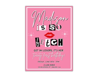 Mean Girls Party Invitation, Mean Girls Birthday Invitation, Editable 2000s Birthday Invitation, 2000s Birthday Party Theme Template
