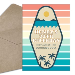 Boys Beach Birthday Invitation Template - Outer Banks Birthday Invitation Template - OBX Birthday Invitation Template - Boat Birthday