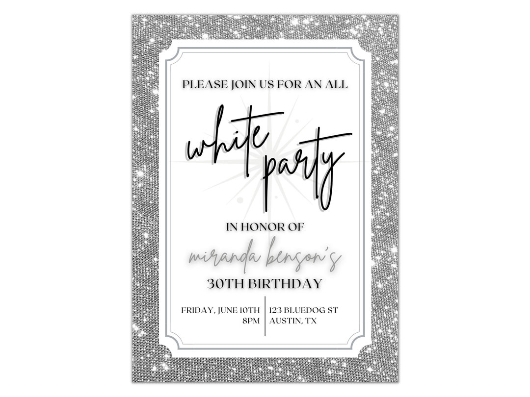 White Party Invitation Template All White Party Invitation White Out