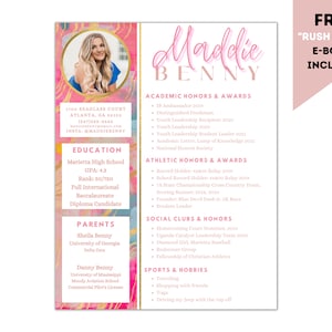 Sorority Resume Template - Job Resume Template - Editable - Digital - Cover Letter - Gold accents - printable