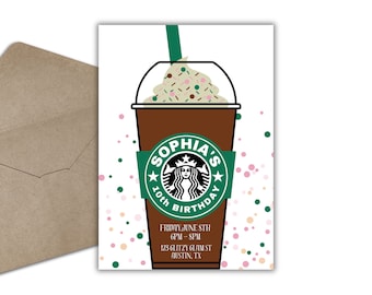 Coffee Birthday Invitation, Latte of Fun, Frappe Birthday, Coffee Invitation Template, Coffee Theme, Coffee Party, Editable Invitation
