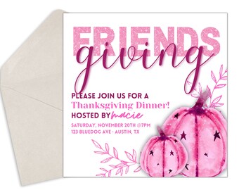 Friendsgiving Invitation Template - Thanksgiving Invitation Template - Editable Friendsgiving Invitation Template - Instant Download