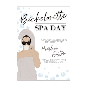 Spa Day Bachelorette Invitation Template Spa Day Invitation Spa Bachelorette Invitation Spa Birthday Editable Printable Instant image 1