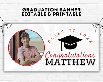 Bearbeitbares Abschlussbanner: High School oder College (Digitaler Download)