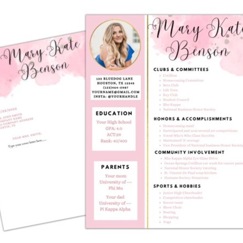 Sorority Resume Template and Cover - Il 500x500.3884850747 7253 