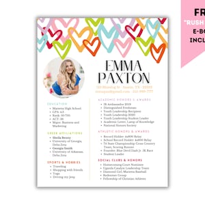 Sorority Resume Template - Rush Resume Template - Editable - Cover Letter - Preppy Resume Template - Recruitment Resume - Cheeta - Pink Res