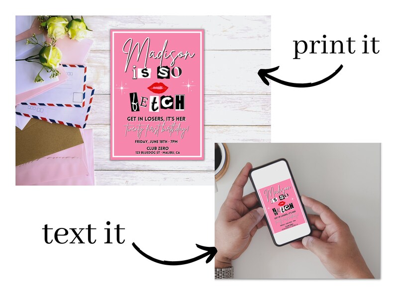 Mean Girls Party Invitation Mean Girls Birthday Invitation Etsy